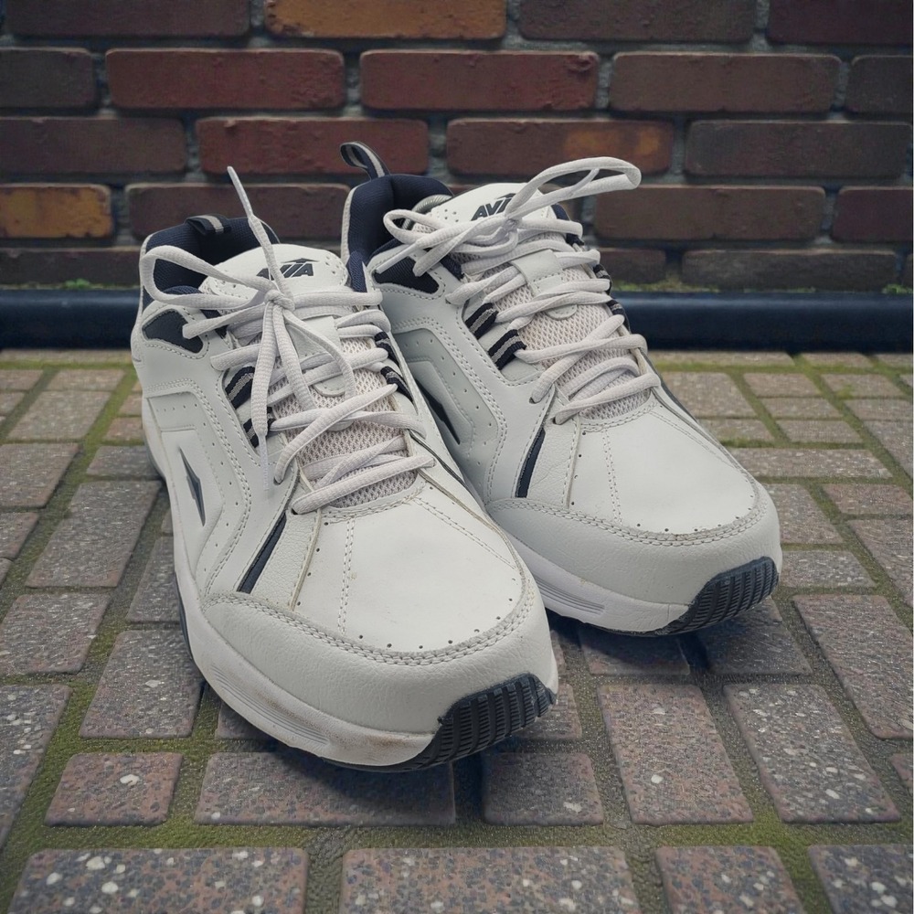 Avia White Leather Walking Shoes Sneakers MNAV41ES215L Men's Size 12 W Eur 45.5